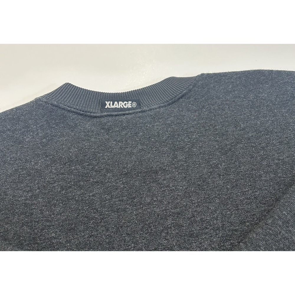 XLARGE Brand crewneck Sweatshirt Mens Medium Gray Gorilla Patch Skate Streetwear - Picture 4 of 6